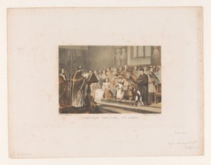 Priester leest voor aan Karel de Grote door Charles Rochussen