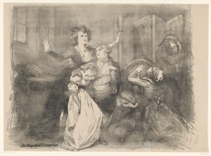 Scène uit toneeldrama Marie Antoinette door Charles Rochussen