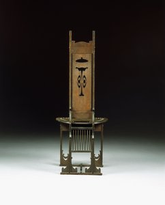 Een zijstoel met geperforeerd ontwerp, ca. 1899 door Charles Rohlfs