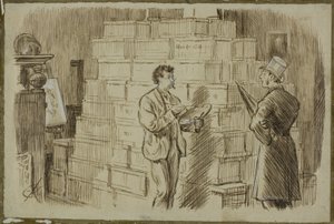 In het atelier door Charles Samuel Keene