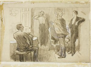 Officier en Ordonans door Charles Samuel Keene