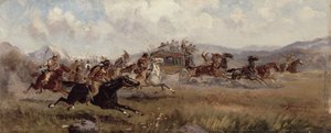 Sioux die een Postkoets Aanvallen, 1909