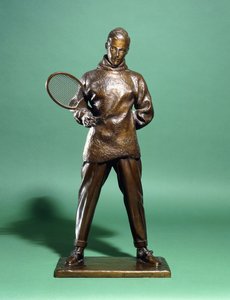 Een bronzen figuur van Z.K.H. De Prins van Wales, later Edward VIII, gekleed voor tennis, c.1920s-1930s door Charles Sergeant Jagger