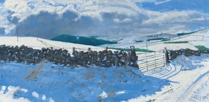 Sneeuwlandschap, begin maart, 2014 (olieverf op doek)