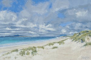 West Beach, Berneray, 2013 (olieverf op doek) door Charles Simpson
