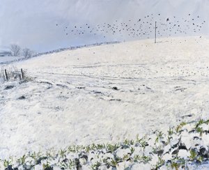 Winterkraaien, 2012 (olieverf op doek) door Charles Simpson