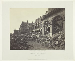 Brand in Parijs (Ministerie van Financiën) door Charles Soulier