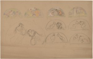 Studies voor lunetten door Charles Sprague Pearce