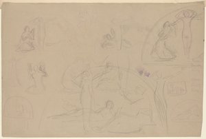 Studies voor een lunet (verso) door Charles Sprague Pearce