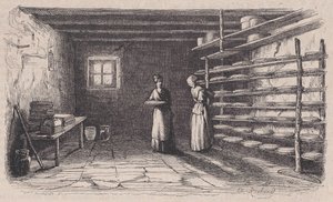 Een Kaasmakerij, uit Magasin Pittoresque door Charles Tamisier