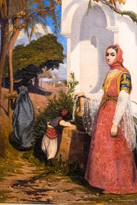 Oosterse vrouw bij de fontein