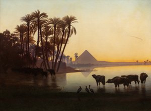 Langs de Nijl bij Gyzeh, c.1850s