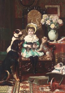 Doddy en haar huisdieren, 1883 door Charles Trevor Garland