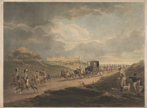 Zijne Majesteit keert in zijn reiswagen vanuit Windsor terug naar de stad door Charles Turner