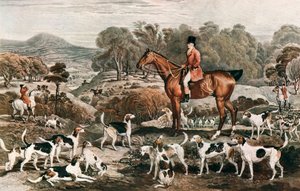 Ralph John Lambton en zijn paard Undertaker en honden, eind 18e eeuw, 1912 door Charles Turner