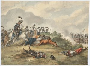 Maarschalk Blücher bij de Slag van Ligny op 16 juni 1815 door Charles Turner Warren