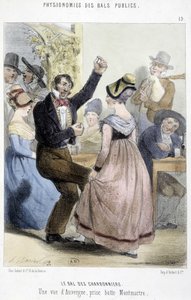 Populair bal in Parijs: het bal van de Charbonniers of een uitzicht op Auvergne vanaf Montmartre