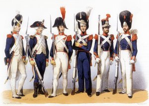 Uniformen van het Franse leger, Nationale Garde (Infanterie) 18-19e eeuw, gravure door Charles Vernier door Charles Vernier