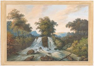 Gezicht op de rivier van Kema, Waterhaalplaats door Charles William Meredith van de Velde