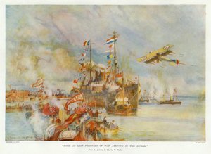 Eindelijk thuis - krijgsgevangenen arriveren in de Humber door Charles William Wyllie