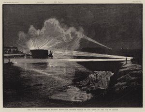 De marineoperaties bij Milford Haven, de beslissende slag in de nacht van 17 augustus door Charles William Wyllie