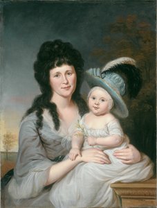 Mevrouw John Nicholson Hannah Duncan en John Nicholson, Jr., 1790 door Charles Willson Peale