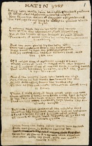 Gedicht van Charlotte Bronte. Autograaf schone kopie, met doorhalingen, van het gedicht 