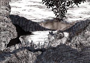 Mistig landschap, 2020 door Charlotte Orr