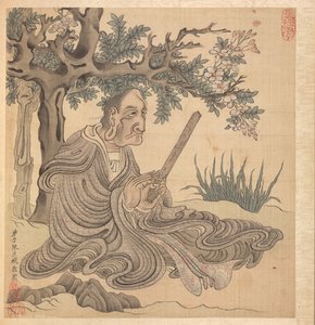 Schilderijen naar Oude Meesters: Een Lohan [naar Kuan-hsiu], 1598-1652 door Chen Hongshou