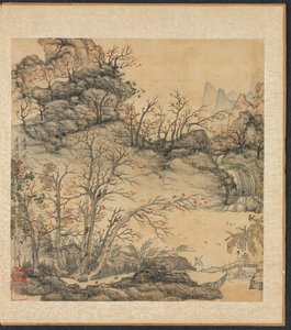 Schilderijen naar Oude Meesters: Herfstlandschap door Chen Hongshou