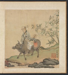Schilderijen naar Oude Meesters: Laozi Rijdend op een Os