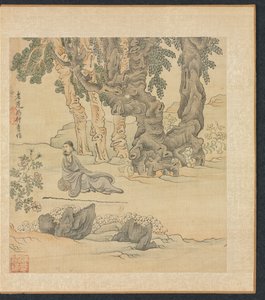 Schilderijen naar Oude Meesters: Portret van Zhongqing in een landschap, 1598-1652