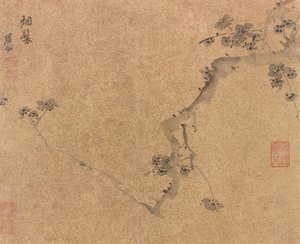 Een pruimentak, Ming-dynastie, ca. 1580-1639 door Chen Jiru