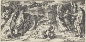 De Israelieten vluchten uit Egypte door Cherubino Alberti