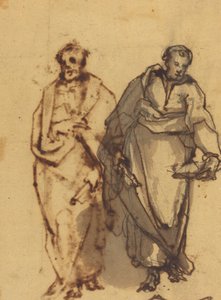 Twee gedrapeerde figuren door Cherubino Alberti