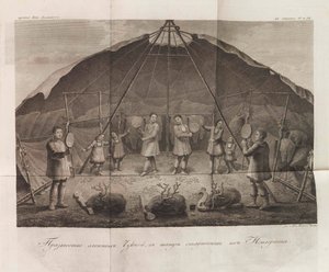 Illustratie uit De reizen van kapitein Billings door Tsjoekotka... door Gavriil Sarychev, 1811 door Chesky