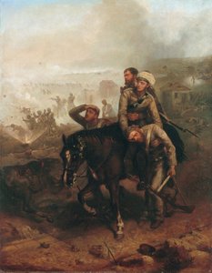 Luitenant William George Cubitt die het Victoria Cross verdient in Lucknow tijdens de Indiase opstand op 30 juni 1857, c.1860 door Chevalier Louis William Desanges