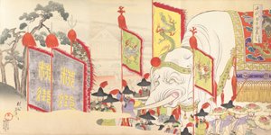 Chiyoda kasteel album van mannen, 1897 door Chikanobu Yoshu