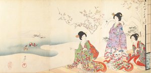Chiyoda kasteel album van vrouwen, 1895 door Chikanobu Yoshu