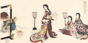 Chiyoda Kasteel Album van Vrouwen, 1895 door Chikanobu Yoshu