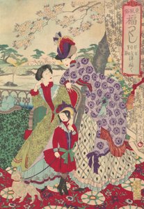 Westerse kleding uit de serie Een reeks gunstige gebruiken van Oost-Japan Azuma fu...