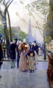 5th Avenue, zondag door Childe Frederick Hassam