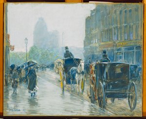 Paardentrams, New York door Childe Frederick Hassam