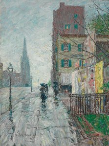 Regenachtige Dag door Childe Frederick Hassam