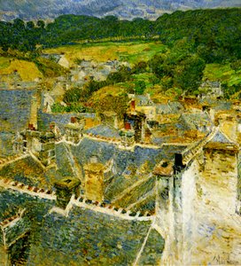 Daken, Pont-Aven, Bretagne door Childe Frederick Hassam
