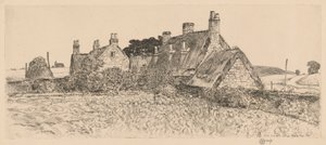 Engelse cottages door Childe Hassam