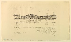 Binnenhaven door Childe Hassam