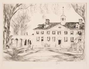 Mt. Vernon, 1925 door Childe Hassam