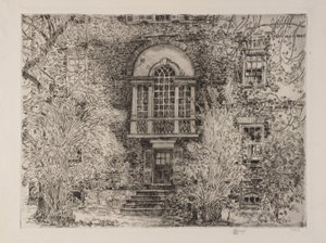 Lente in Annapolis (Chase House Garden) door Childe Hassam