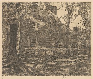 Het "Home Sweet Home" Huisje, Easthampton door Childe Hassam
